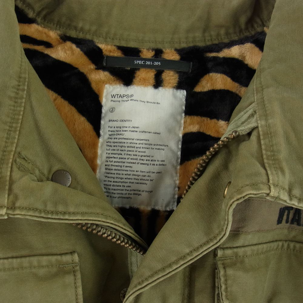 WTAPS ダブルタップス 11AW 112GWDT-JKM04S GIP-STORE 限定 M-65 クロスボーン タイガーライナー フィールド ジャケット カーキ系 3【中古】