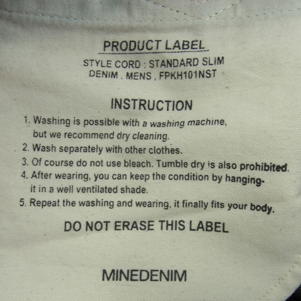 MINEDENIM マインデニム Standard Slim STR 5pocket RGD スタンダード スリム リジッド デニム パンツ インディゴブルー系 31【中古】