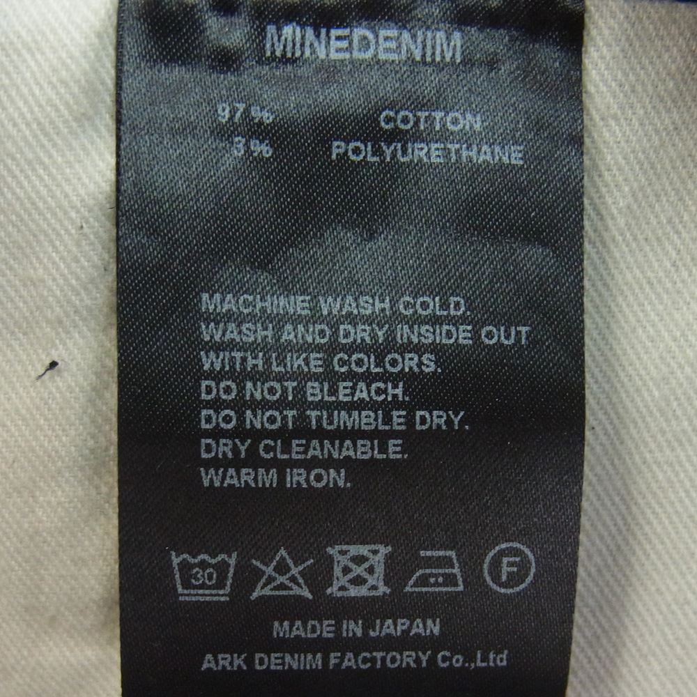 MINEDENIM マインデニム Standard Slim STR 5pocket RGD スタンダード スリム リジッド デニム パンツ インディゴブルー系 31【中古】