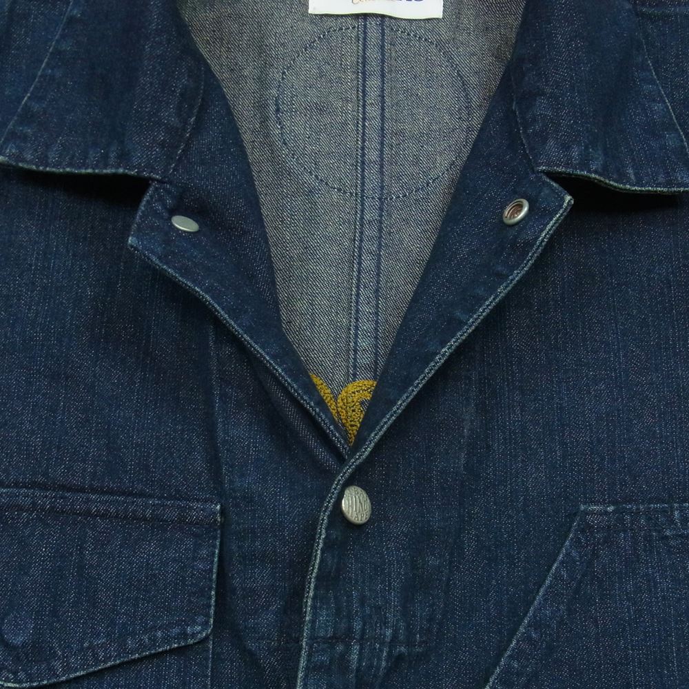 A BATHING APE アベイシングエイプ バック ロゴ 刺繍 デニム オールインワン ツナギ 日本製 インディゴブルー系 M【中古】