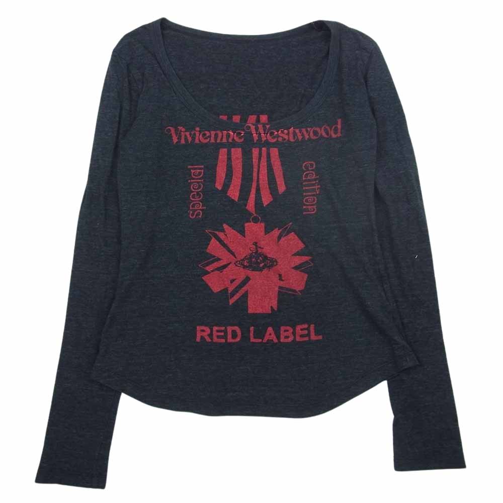 Vivienne Westwood ヴィヴィアンウエストウッド Uネック オーブ ORB プリント カットソー  ブラック系【中古】