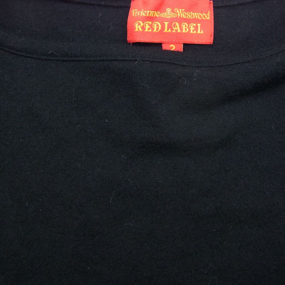 Vivienne Westwood ヴィヴィアンウエストウッド RED LABEL レッドレーベル オーブ ORB 刺繍 カットソー ブラック系 2【中古】