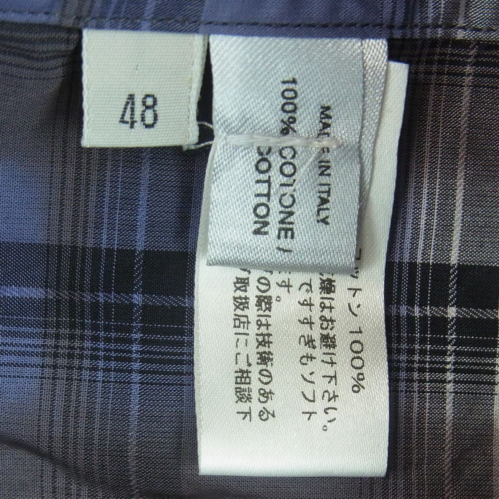 BOTTEGAVENETA ボッテガヴェネタ 国内正規品 チェック ウエスタン シャツ 長袖 ブルー系 グレイッシュブラウン系 48【中古】