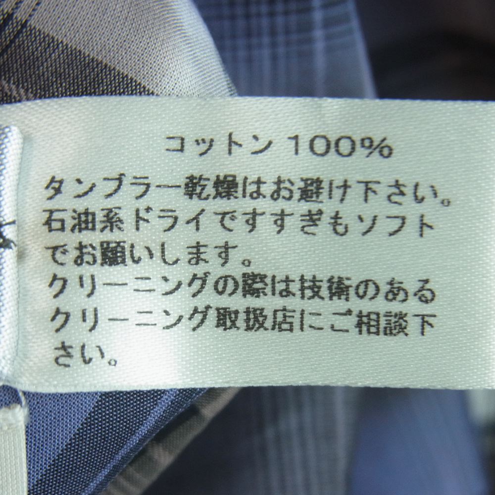 BOTTEGAVENETA ボッテガヴェネタ 国内正規品 チェック ウエスタン シャツ 長袖 ブルー系 グレイッシュブラウン系 48【中古】