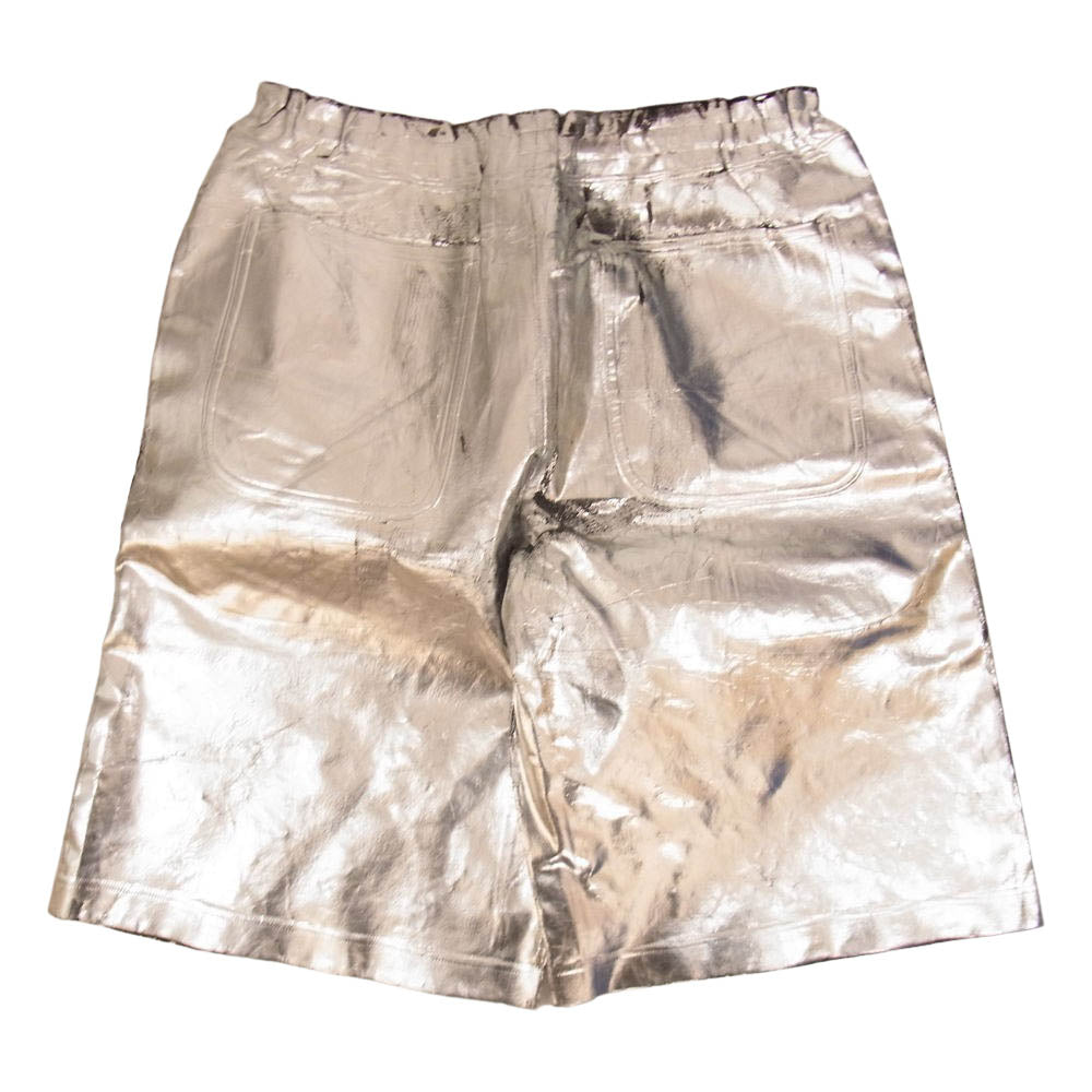 COMME des GARCONS HOMME PLUS コムデギャルソンオムプリュス 21SS PG-T028 AD2020 ムラプリント メタリック加工 ショーツ ハーフパンツ シルバー系 L【中古】