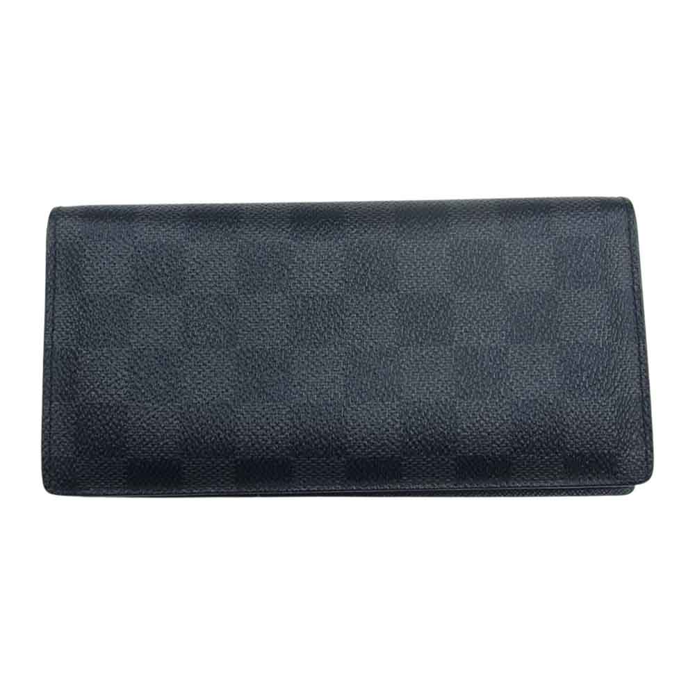 LOUIS VUITTON ルイ・ヴィトン N62665 ポルトフォイユブラザ ダミエ グラフィット ウォレット 長財布 ブラック系【中古】