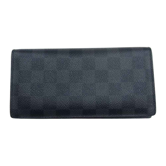 LOUIS VUITTON ルイ・ヴィトン N62665 ポルトフォイユブラザ ダミエ グラフィット ウォレット 長財布 ブラック系【中古】
