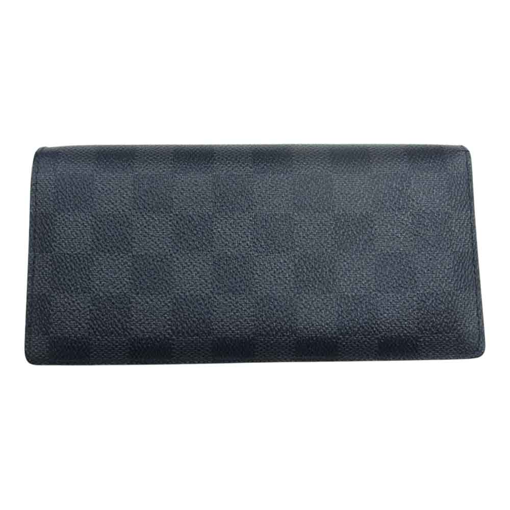 LOUIS VUITTON ルイ・ヴィトン N62665 ポルトフォイユブラザ ダミエ グラフィット ウォレット 長財布 ブラック系【中古】