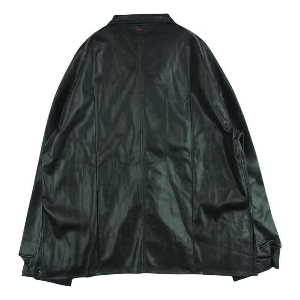 シンヤコズカ 2102SK28 HORIZONTAL MASSIVE オーバーサイズ フェイクレザー ジャケット ブラック系 M【新古品】【未使用】【中古】