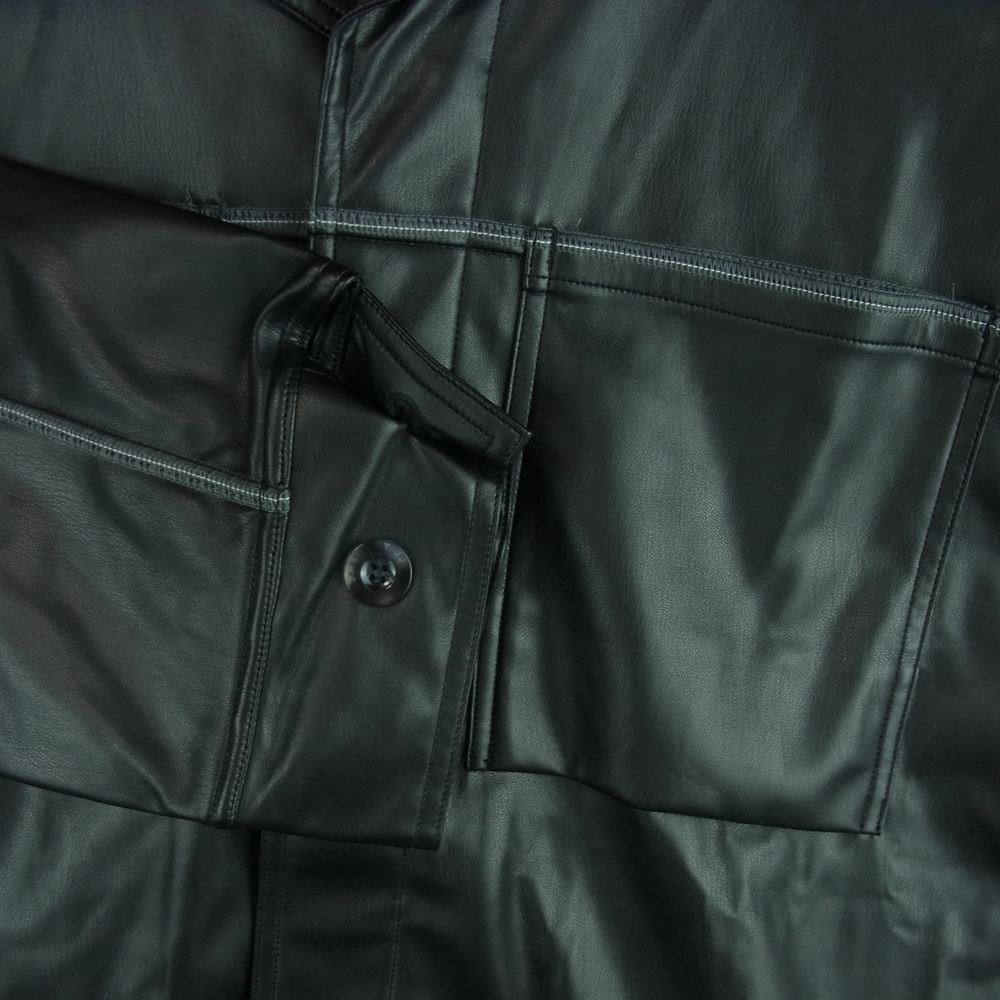 シンヤコズカ 2102SK28 HORIZONTAL MASSIVE オーバーサイズ フェイクレザー ジャケット ブラック系 M【新古品】【未使用】【中古】