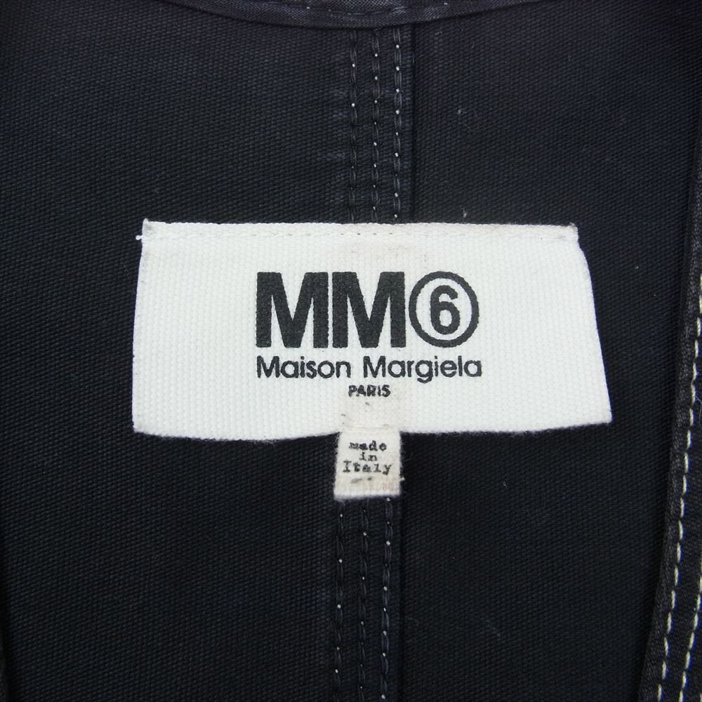 MAISON MARGIELA メゾンマルジェラ S52CT0294 S48447 MM6 エムエムシックス 18SS OVERSIZE DRESS WITH POCKETS オーバーサイズ ドレス ステッチ ポケット サイドスリット ワンピース ブラック系 36【中古】