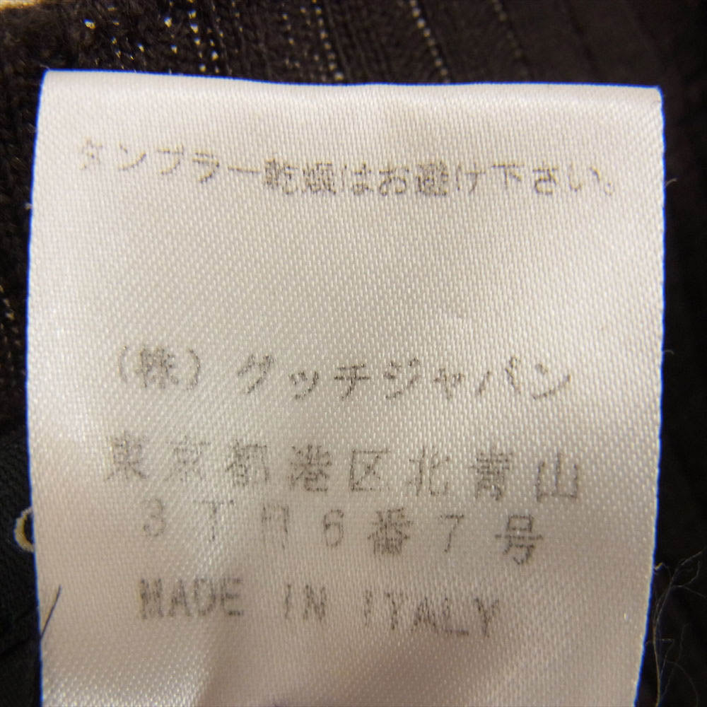 GUCCI グッチ シルク カシミヤ混 素材切替 ウール Vネック カーディガン ダークブラウン系 M【中古】