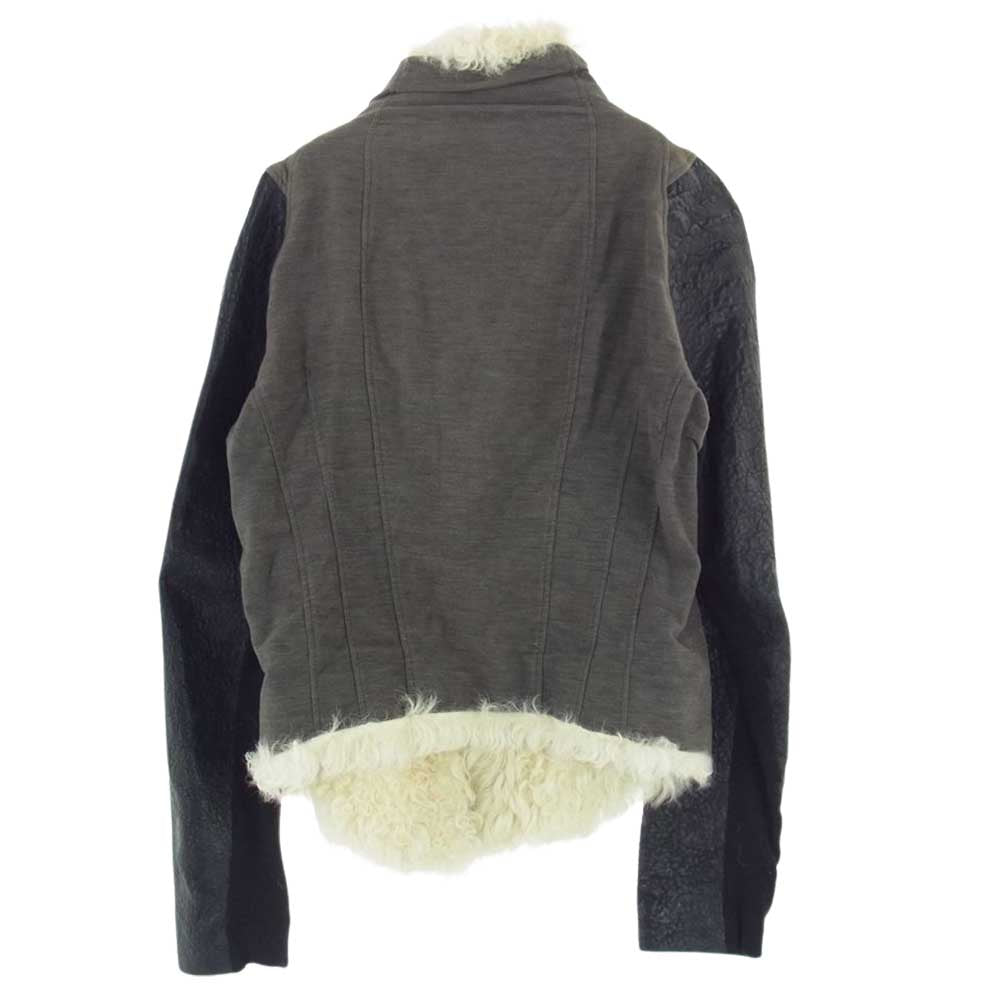 HELMUT LANG ヘルムートラング 16-0304232  国内正規品 タグ 袖レザー切替 ライダースジャケット カーキ系 M【中古】