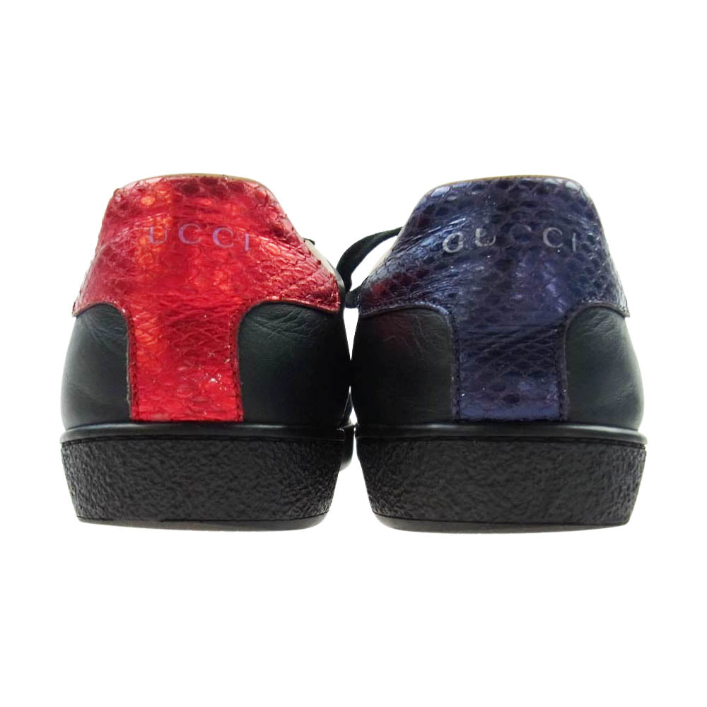 GUCCI グッチ 431942 ACE エース ビー刺繍 エンブロイダリー サイドライン ローカット スニーカー ブラック系 38【中古】