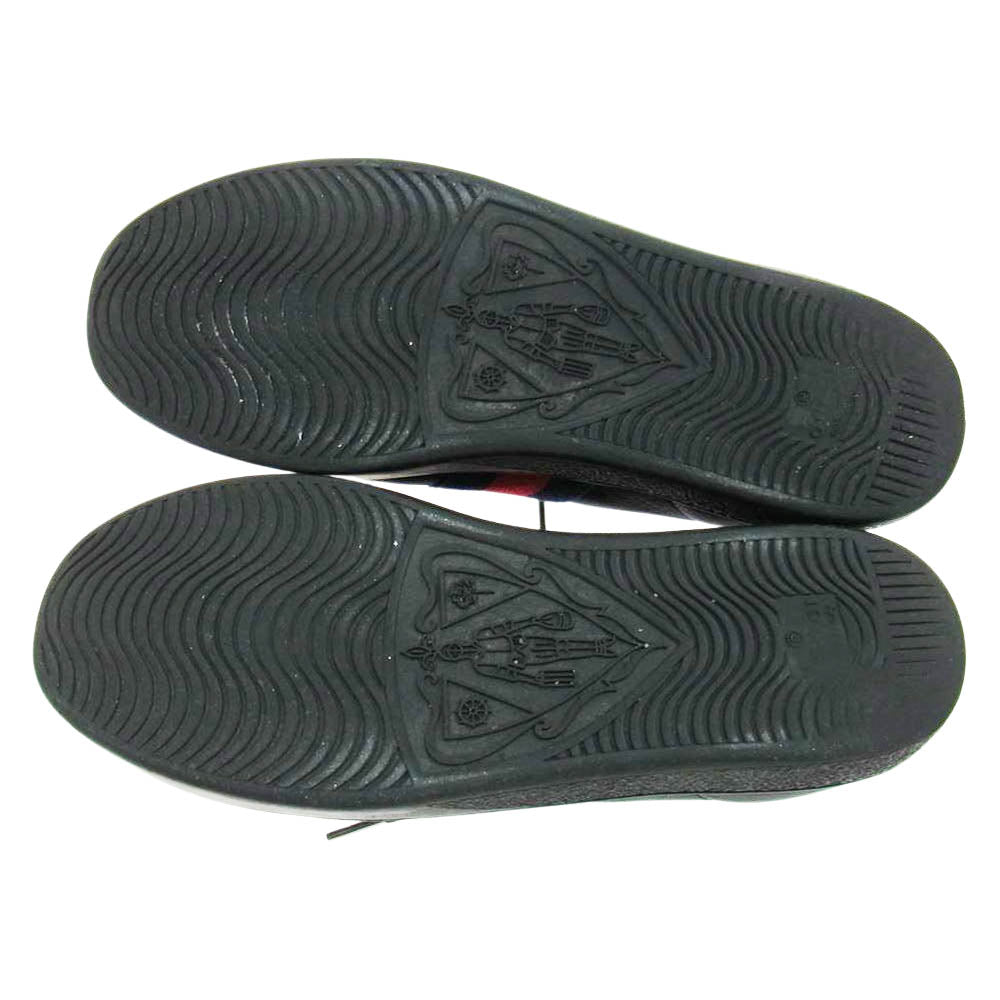 GUCCI グッチ 431942 ACE エース ビー刺繍 エンブロイダリー サイドライン ローカット スニーカー ブラック系 38【中古】