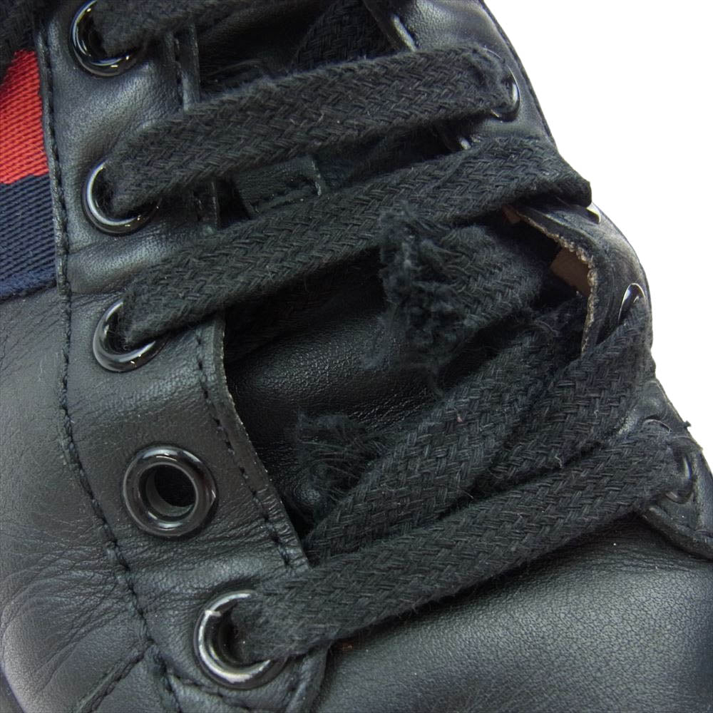 GUCCI グッチ 431942 ACE エース ビー刺繍 エンブロイダリー サイドライン ローカット スニーカー ブラック系 38【中古】