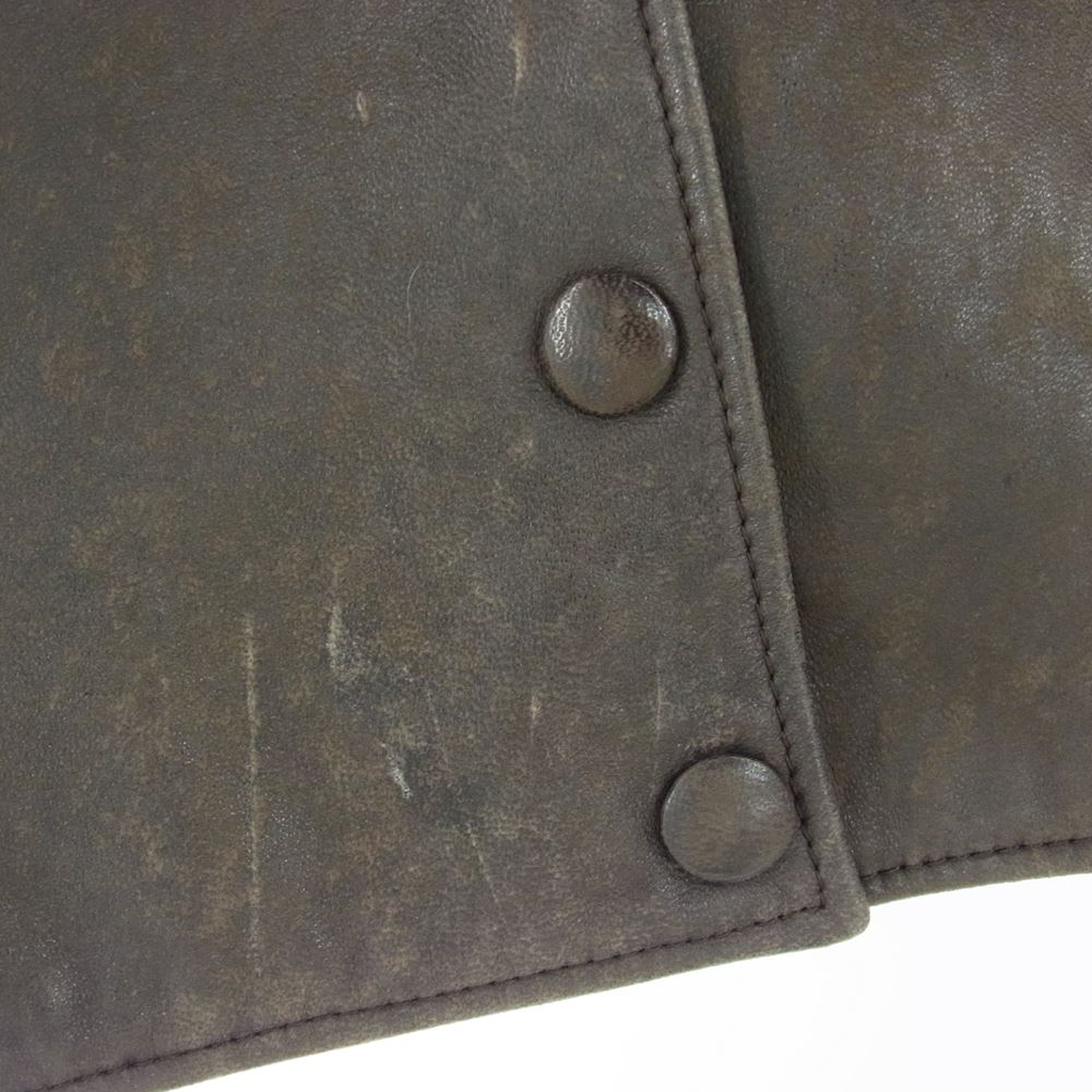 MAISON MARTIN MARGIELA メゾンマルタンマルジェラ 00559/0022 本人期 白タグ アーカイブ イタリア製 ファー切替 レザー ベスト ブラック系 40【中古】