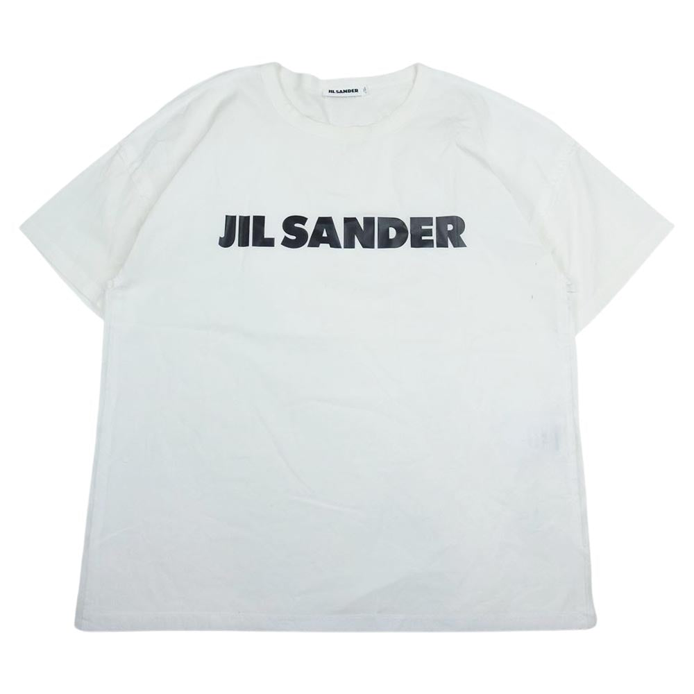 JIL SANDER ジルサンダー 19SS JSUO705060 MO247608A ロゴプリント オーバーサイズ クルーネック 半袖 Tシャツ ホワイト系 L【中古】