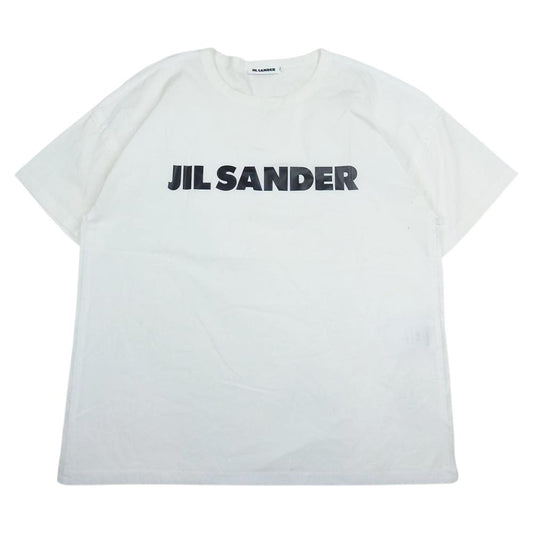 JIL SANDER ジルサンダー 19SS JSUO705060 MO247608A ロゴプリント オーバーサイズ クルーネック 半袖 Tシャツ ホワイト系 L【中古】