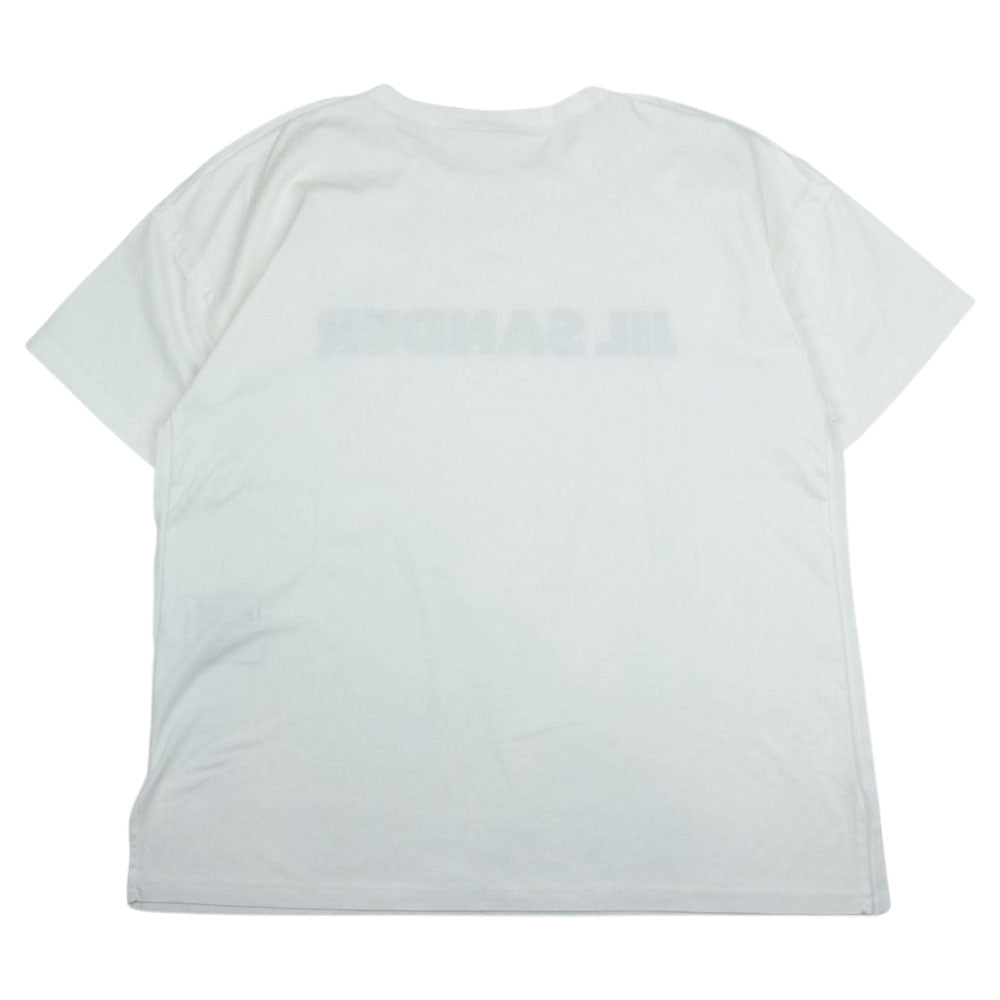 JIL SANDER ジルサンダー 19SS JSUO705060 MO247608A ロゴプリント オーバーサイズ クルーネック 半袖 Tシャツ ホワイト系 L【中古】