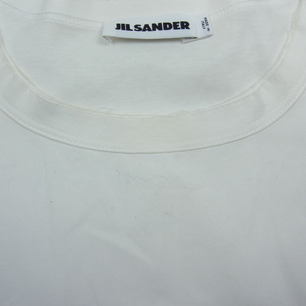 JIL SANDER ジルサンダー 19SS JSUO705060 MO247608A ロゴプリント オーバーサイズ クルーネック 半袖 Tシャツ ホワイト系 L【中古】