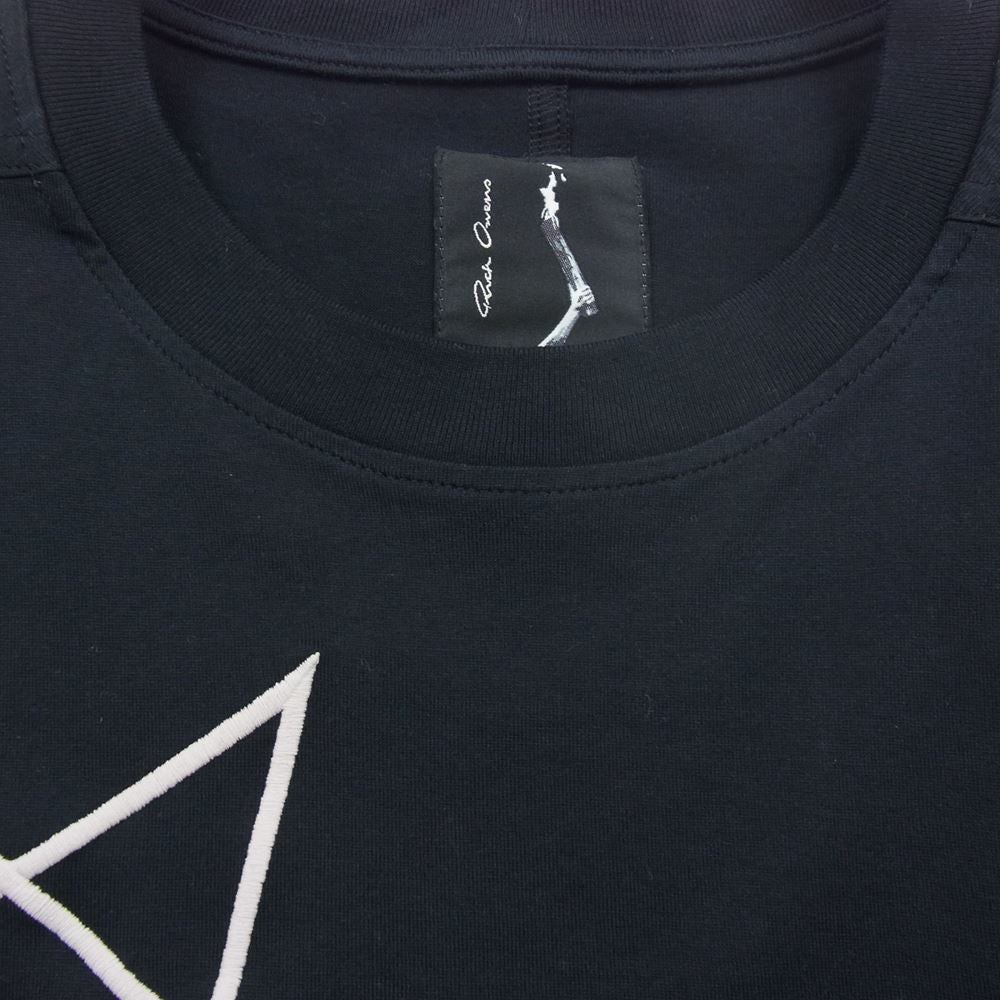 Rick Owens リックオウエンス 22SS CM01B7926-CHJEG Champion チャンピオン TOMMY TEE オーバーサイズ トミー ロゴ刺繍 半袖 Tシャツ ブラック系 XL【美品】【中古】
