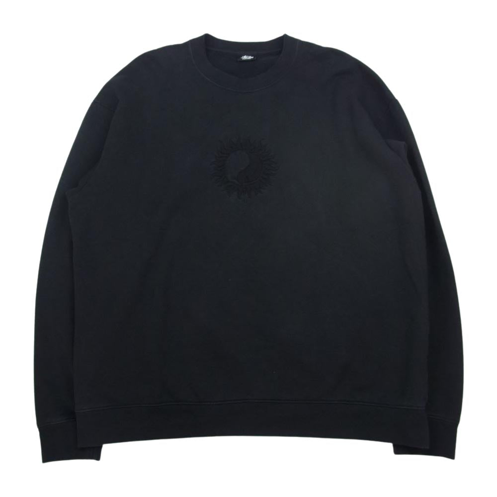 アワーレガシー Stussy ステューシー Sun Crewneck  サン 太陽 クルーネック スウェット トレーナー ブラック系 XL【中古】