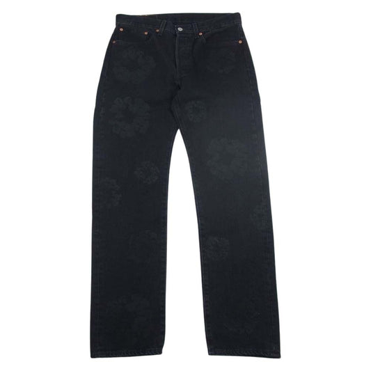 デニムティアーズ 22SS PO-4100521548 LEVIS リーバイス COTTON WREATH JEAN プリント デニム パンツ ブラック系 33【中古】