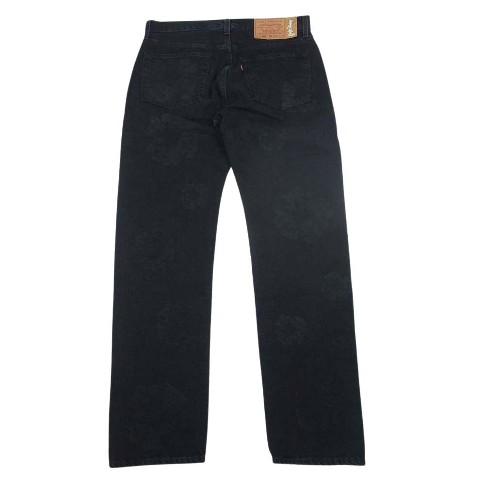 デニムティアーズ 22SS PO-4100521548 LEVIS リーバイス COTTON WREATH JEAN プリント デニム パンツ ブラック系 33【中古】