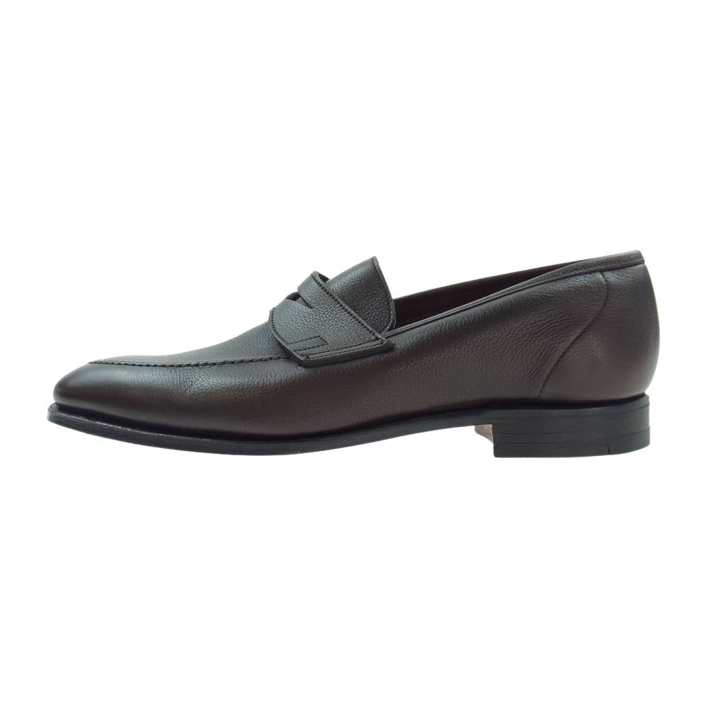 CROCKETT&JONES クロケットアンドジョーンズ 5444-5095-01 TEIGN テイン COTSWOLD GRAIN レザー アンラインド コイン ローファー ダークブラウン系 7E【極上美品】【中古】