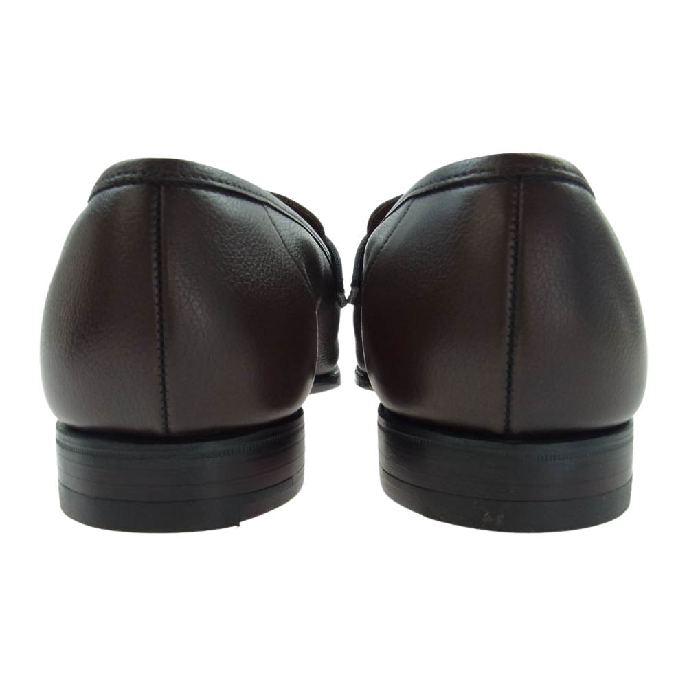 CROCKETT&JONES クロケットアンドジョーンズ 5444-5095-01 TEIGN テイン COTSWOLD GRAIN レザー アンラインド コイン ローファー ダークブラウン系 7E【極上美品】【中古】