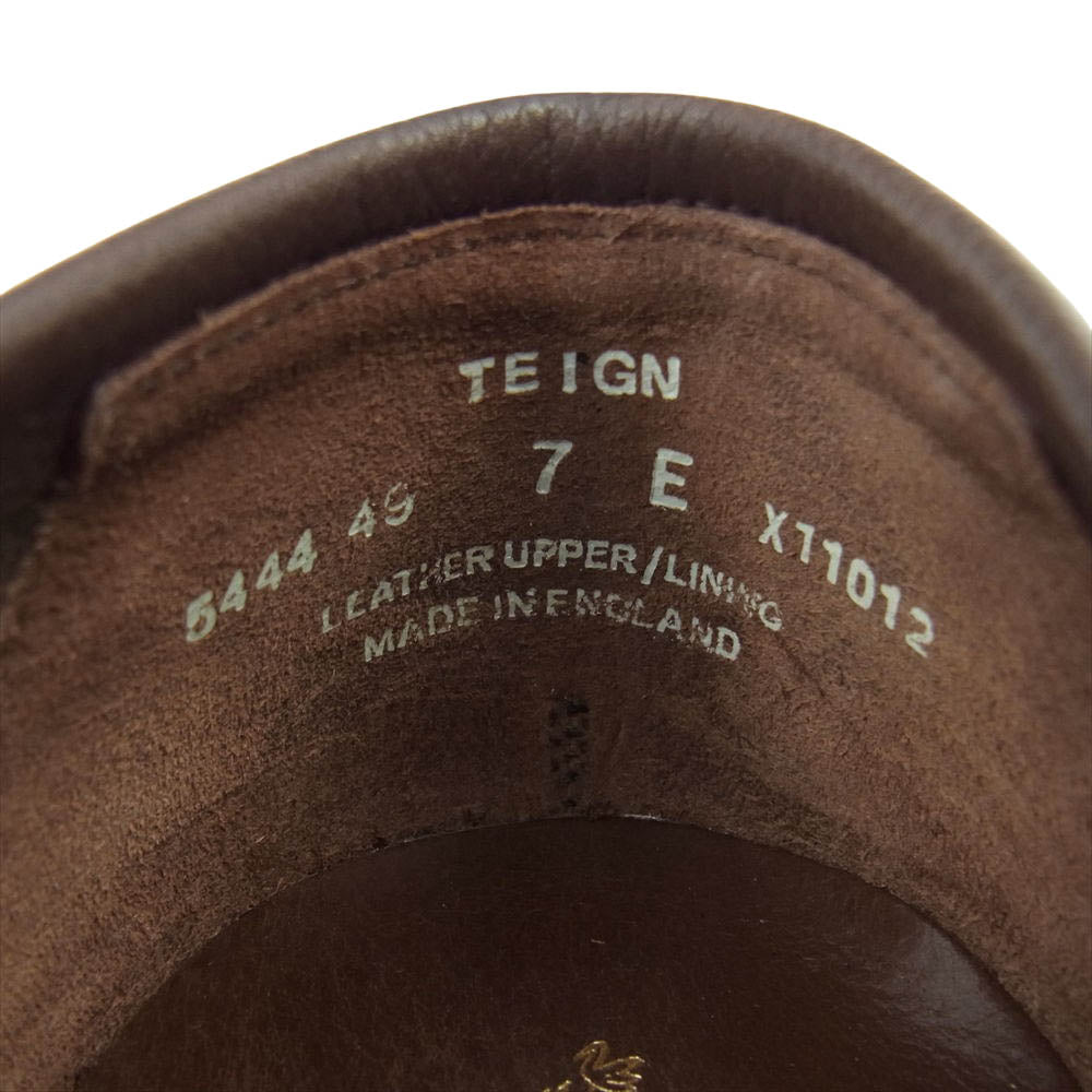 CROCKETT&JONES クロケットアンドジョーンズ 5444-5095-01 TEIGN テイン COTSWOLD GRAIN レザー アンラインド コイン ローファー ダークブラウン系 7E【極上美品】【中古】