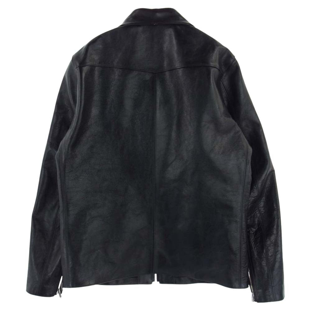 ファインクリークアンドコー ACJK019 Alonzo アロンゾ 茶芯 1.3mm厚ホースハイド ベジタン レザー シングル ライダース ジャケット ブラック系 40【新古品】【未使用】【中古】