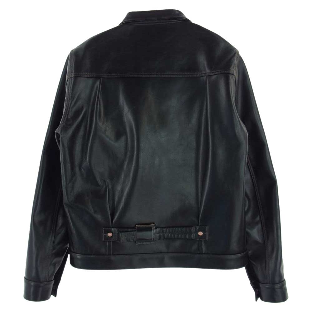ファインクリークレザー FCJK001 Richmond リッチモンド 1.2mm厚ホースハイド ベジタン アニリン仕上げ レザー ジャケット ブラック系 38【新古品】【未使用】【中古】