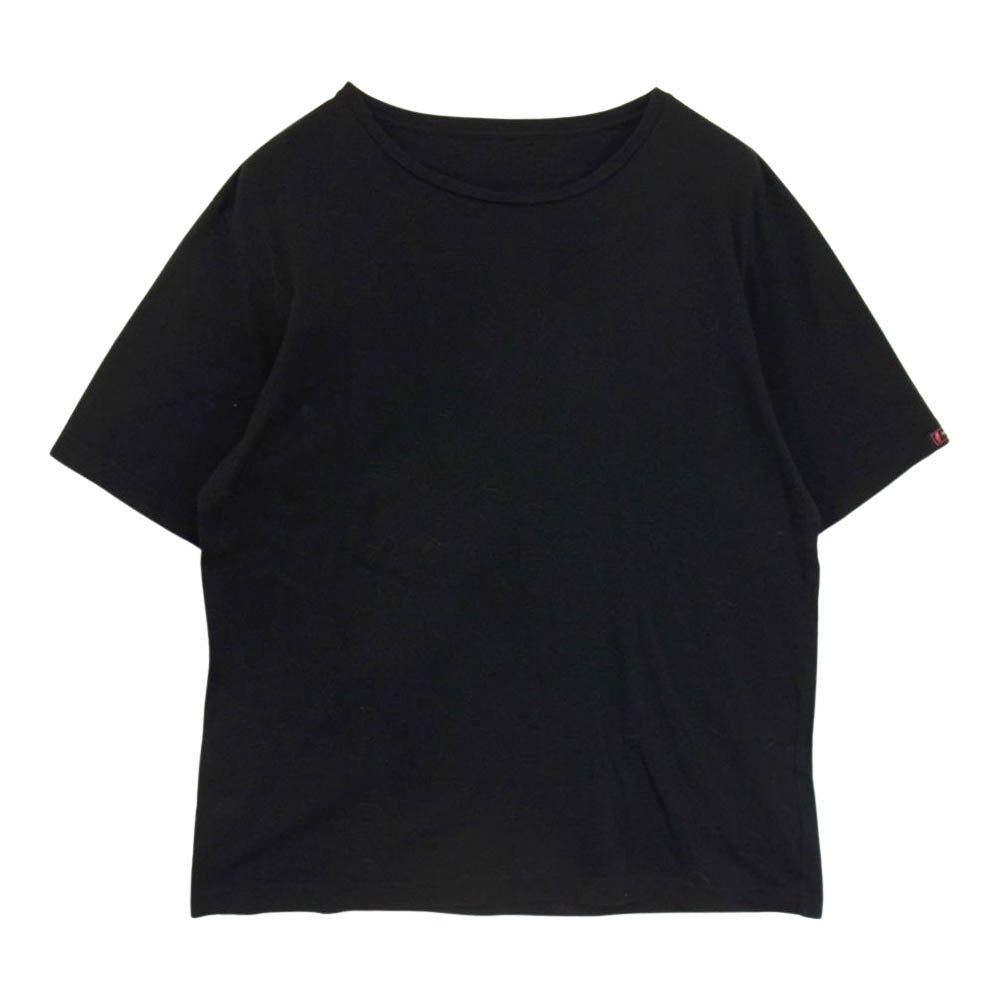 PORTER CLASSIC ポータークラシック 袖タブロゴ クルーネック 半袖 Tシャツ カットソー ブラック系 L【中古】