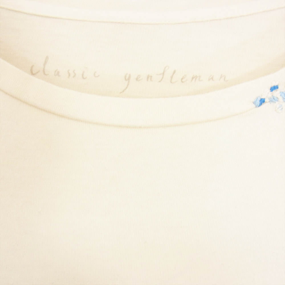 PORTER CLASSIC ポータークラシック CLASSIC GENTLEMAN クラシックジェントルマン ハンドワーク バックプリント 刺繍 半袖 Tシャツ オフホワイト系 3【中古】