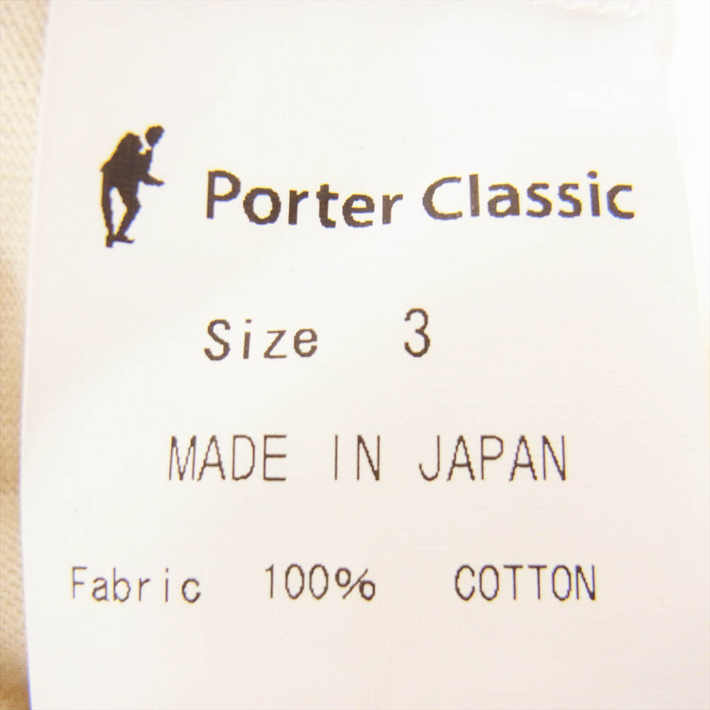 PORTER CLASSIC ポータークラシック CLASSIC GENTLEMAN クラシックジェントルマン ハンドワーク バックプリント 刺繍 半袖 Tシャツ オフホワイト系 3【中古】