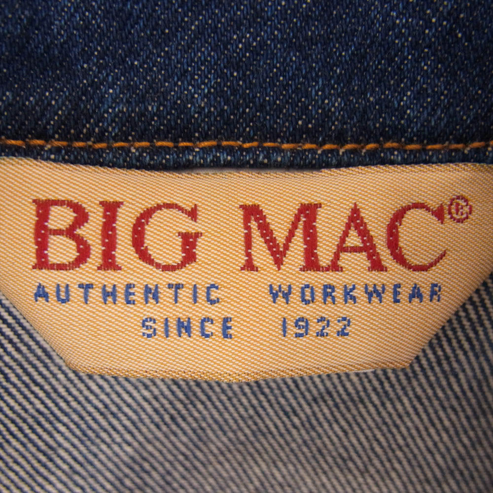 BIG MAC ビッグマック ヴィンテージ 80s USA製 デニム トラッカー ジャケット インディゴブルー系 M【中古】