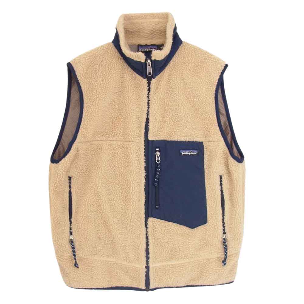 patagonia パタゴニア 01AW 23044 01年 USA製 CLASSIC RETRO X VEST クラシック レトロX フリース ベスト ベージュ系 M【中古】