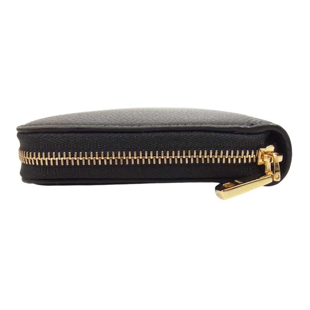 BALLY バリー LOVENOR W.BL 150 型押し ボヴィンレザー ラウンドジップ ウォレット 長財布 ブラック系【極上美品】【中古】