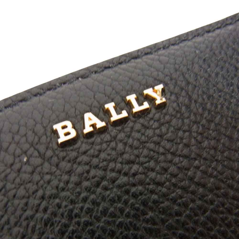BALLY バリー LOVENOR W.BL 150 型押し ボヴィンレザー ラウンドジップ ウォレット 長財布 ブラック系【極上美品】【中古】