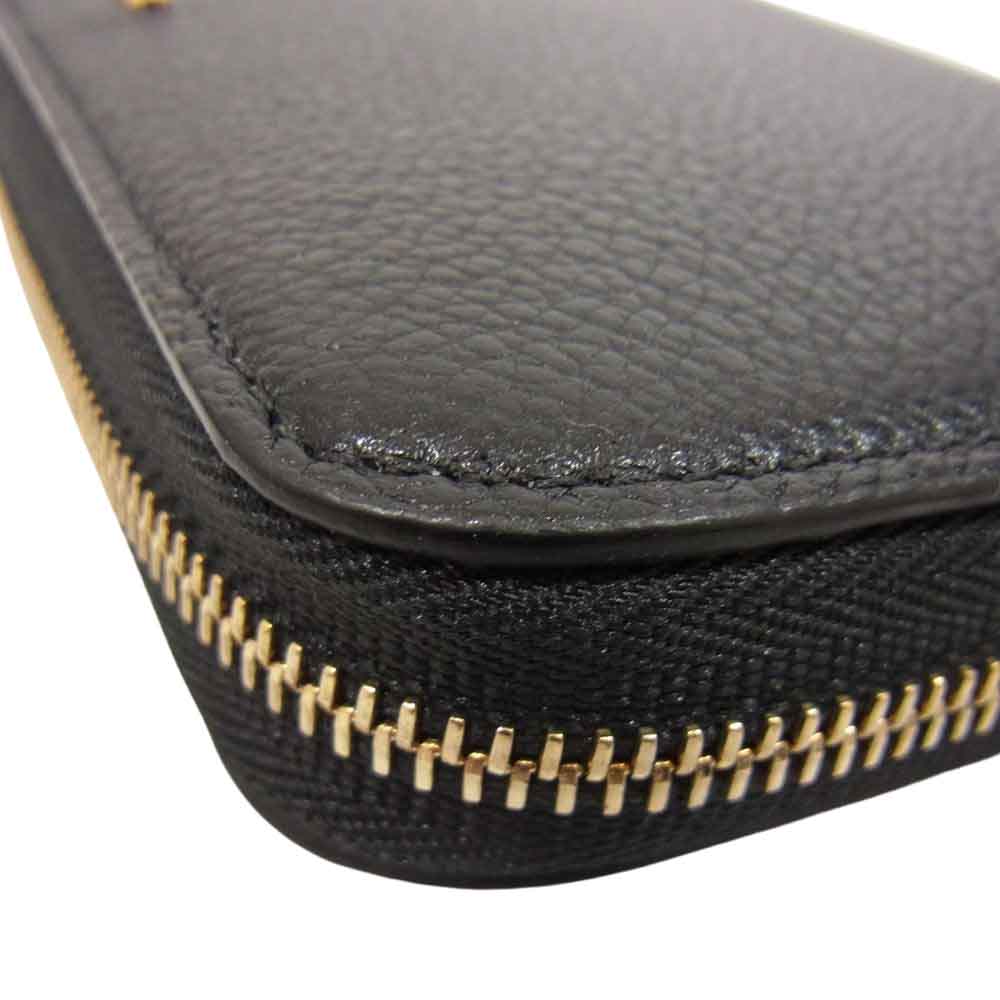 BALLY バリー LOVENOR W.BL 150 型押し ボヴィンレザー ラウンドジップ ウォレット 長財布 ブラック系【極上美品】【中古】