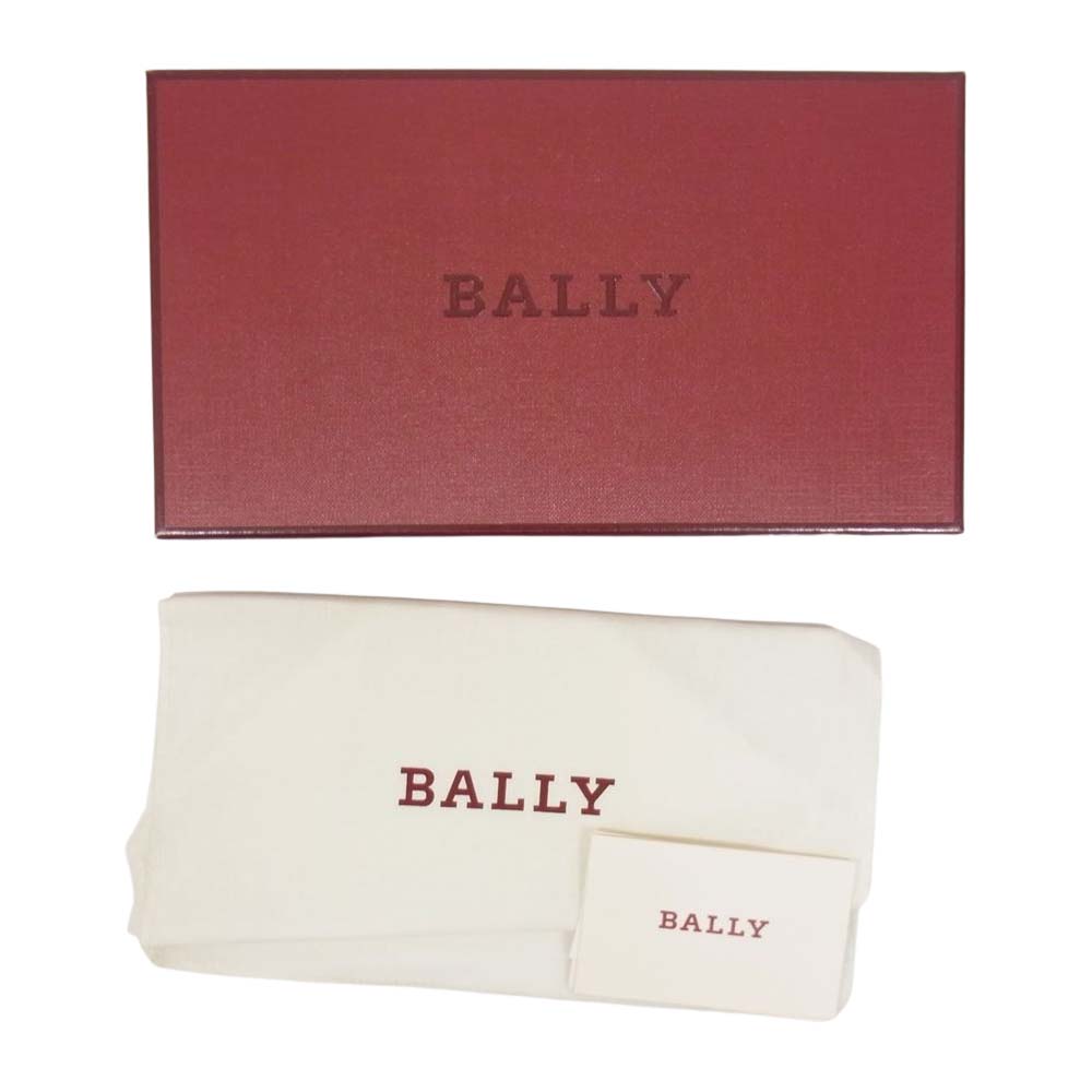 BALLY バリー LOVENOR W.BL 150 型押し ボヴィンレザー ラウンドジップ ウォレット 長財布 ブラック系【極上美品】【中古】