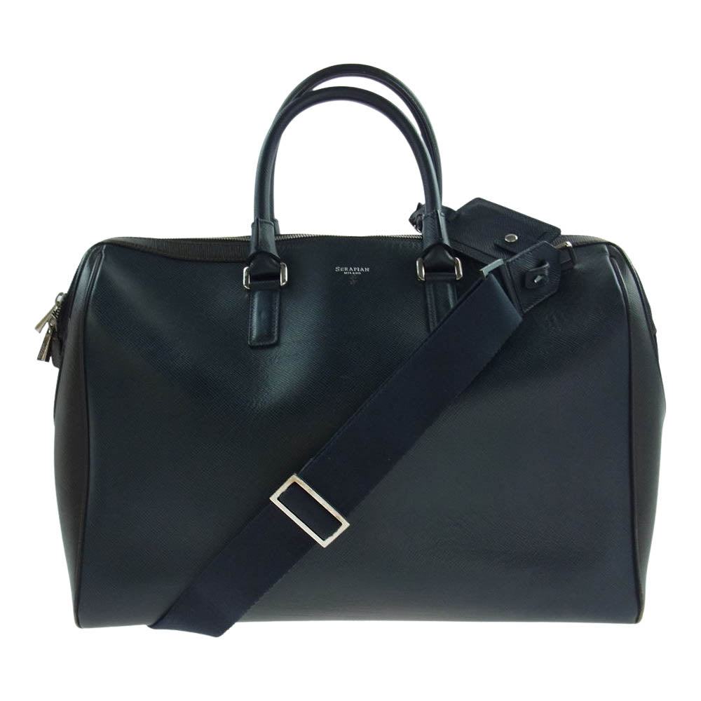 セラピアン SEVOEULL6155-M40 ANI BAG アニ 立体縫製 レザー 2WAY オレッキア アイコン ボストン ショルダーバッグ ブラック系【中古】
