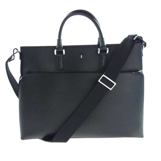 セラピアン SSAFSMLL6647-M40 SAFFIANO TOTE BAG サフィアーノ レザー 2WAY トートバッグ ブリーフケース ブラック系【極上美品】【中古】