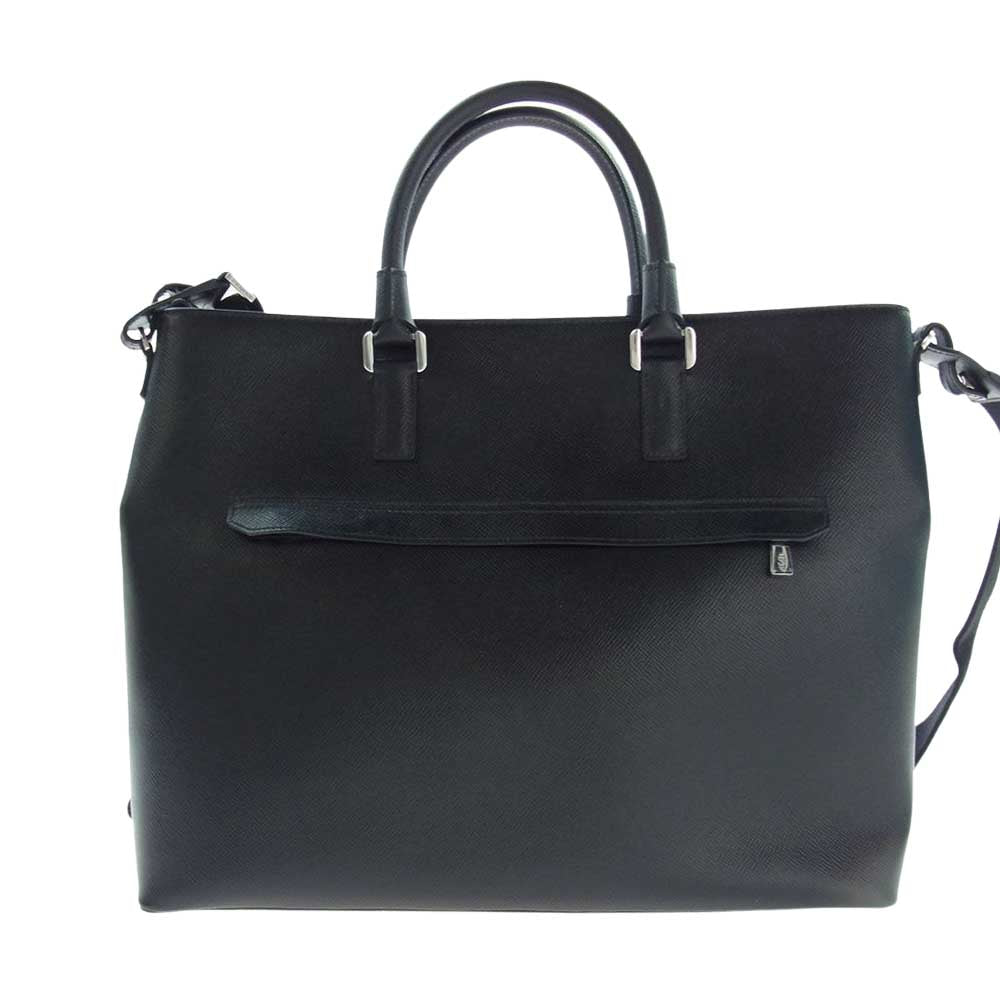 セラピアン SSAFSMLL6647-M40 SAFFIANO TOTE BAG サフィアーノ レザー 2WAY トートバッグ ブリーフケース ブラック系【極上美品】【中古】