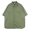 Buzz Rickson's バズリクソンズ BR38401 HERRINGBONE S/S WORK SHIRT ヘリンボーン 半袖 ワーク シャツ カーキ系 18-18.5【中古】