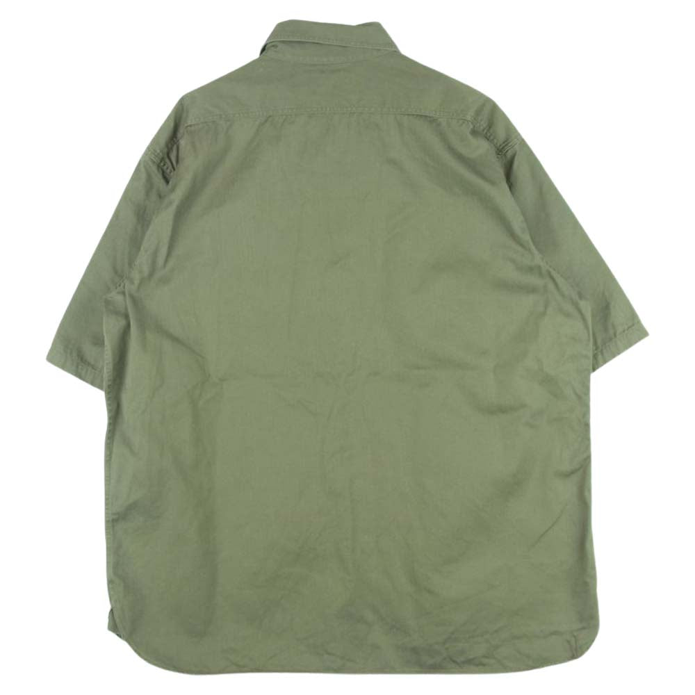 Buzz Rickson's バズリクソンズ BR38401 HERRINGBONE S/S WORK SHIRT ヘリンボーン 半袖 ワーク シャツ カーキ系 18-18.5【中古】