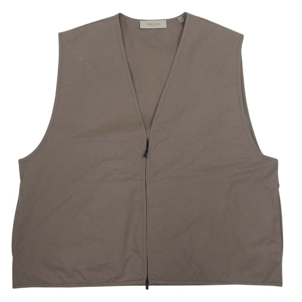 FEAR OF GOD フィアオブゴッド 22AW ESSENTIALS エッセンシャルズ Work Vest ワーク ベスト カーキ系 L【中古】