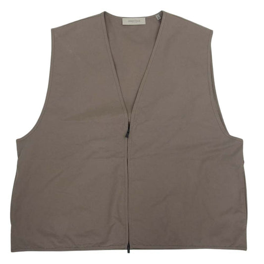FEAR OF GOD フィアオブゴッド 22AW ESSENTIALS エッセンシャルズ Work Vest ワーク ベスト カーキ系 L【中古】